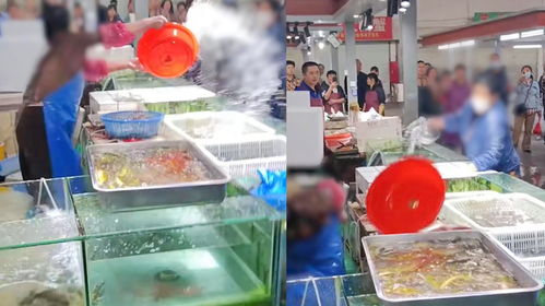2大妈菜场起争执,拿盆从水产缸舀水疯狂对泼,2人浑身湿透引围观